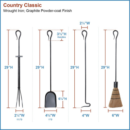 Fireplace Tool Set, Country Classic