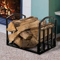 Pure Garden Essentials Steel Log Bin with Decorative Scrollwork