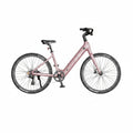 Pink bike with a white background
