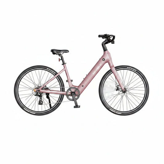 Pink bike with a white background