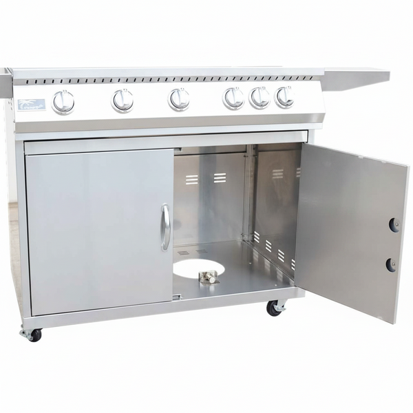 BBQ Grill Classic 40” 5-Burner Freestanding with Cart - 304 Stainless Steel