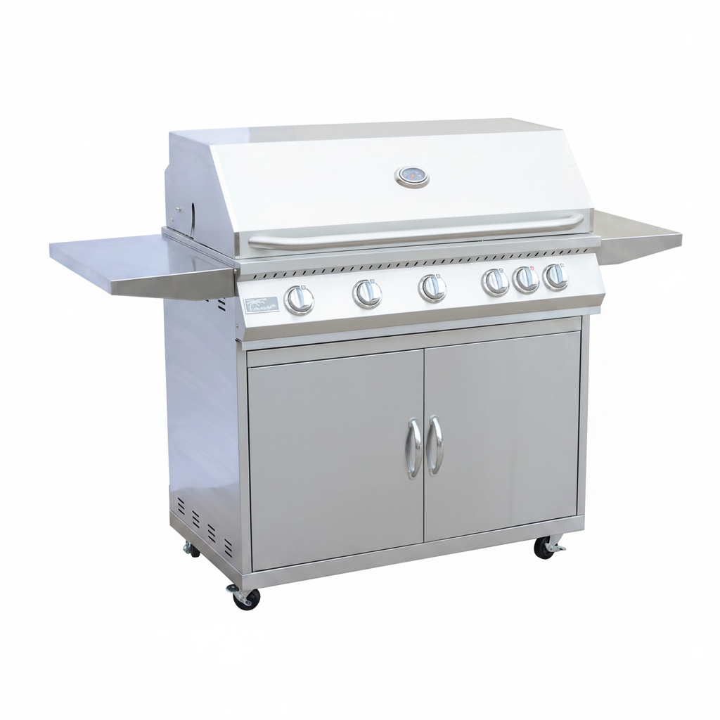BBQ Grill Classic 40” 5-Burner Freestanding with Cart - 304 Stainless Steel