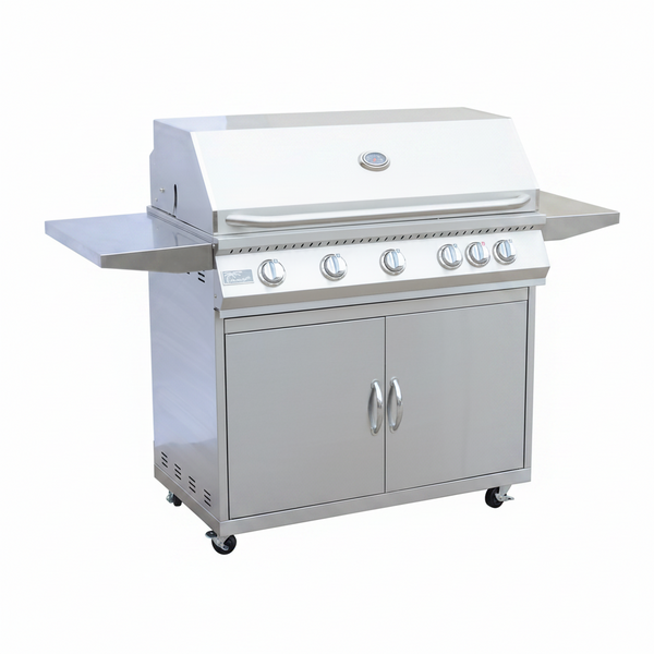 BBQ Grill Classic 40” 5-Burner Freestanding with Cart - 304 Stainless Steel