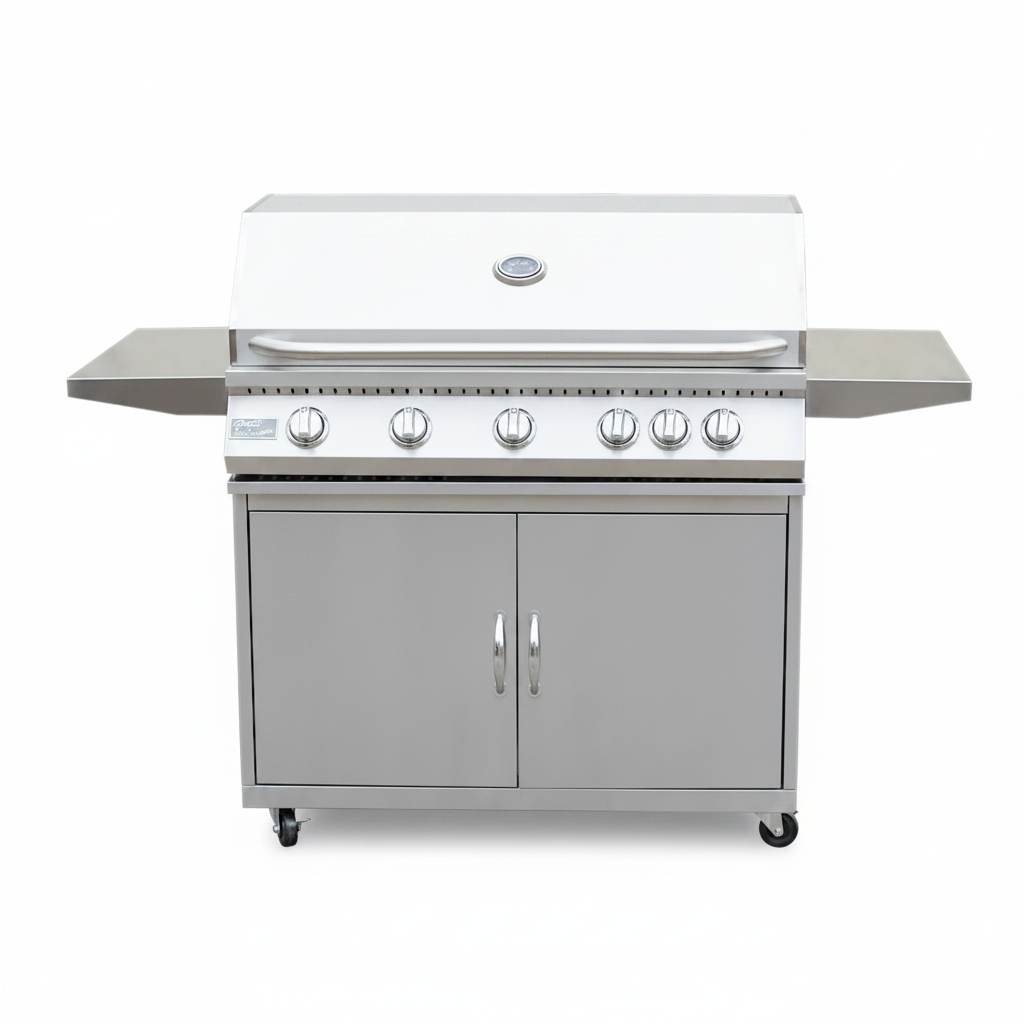 BBQ Grill Classic 40” 5-Burner Freestanding with Cart - 304 Stainless Steel