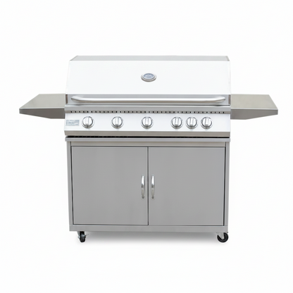 BBQ Grill Classic 40” 5-Burner Freestanding with Cart - 304 Stainless Steel