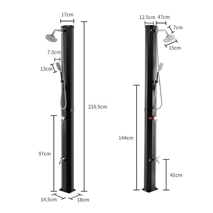7.2 Feet 9.3 Gallon Solar Heated Shower with Hand and Foot Tap